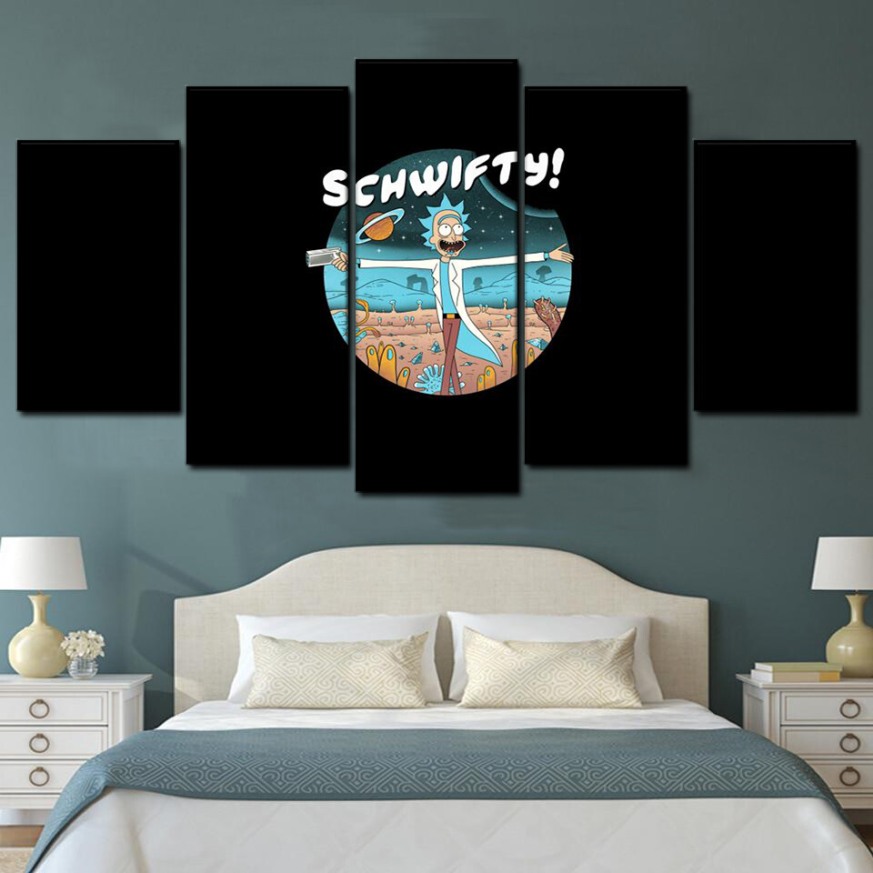 rick sanchez from rick and morty schwifty 5 pices peinture sur toile impression sur toile toile art pour la dcoration intrieuremfnoi