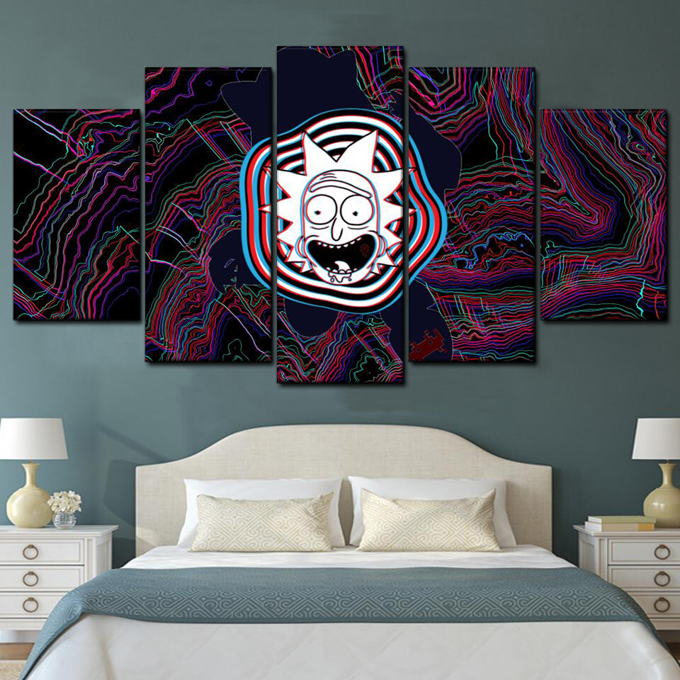 rick sanchez glitch from rick y morty 5 pices peinture sur toile impression sur toile toile art pour la dcoration intrieureh3j1d