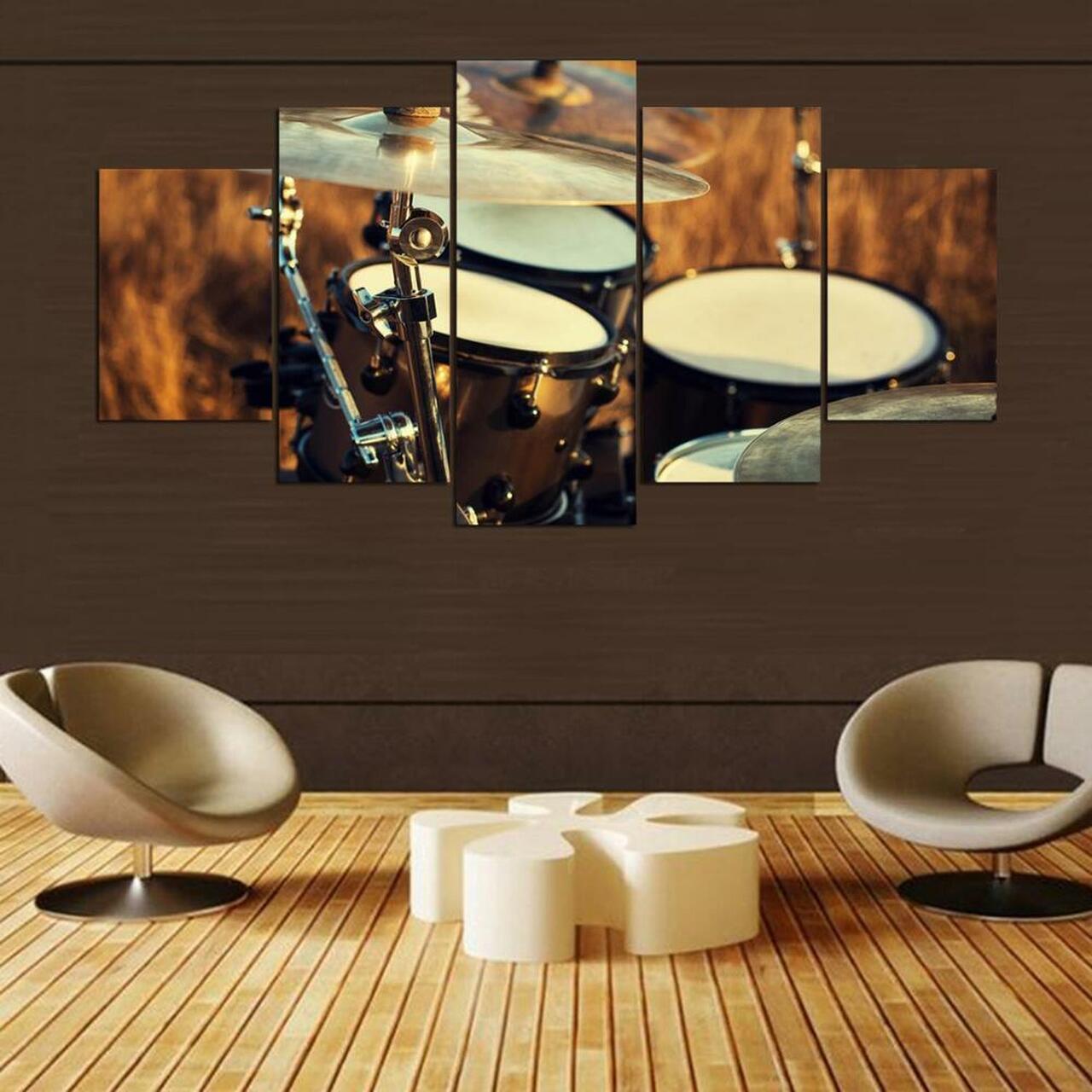 rock on drums 5 pices peinture sur toile impression sur toile toile art pour la dcoration intrieurevkcvw