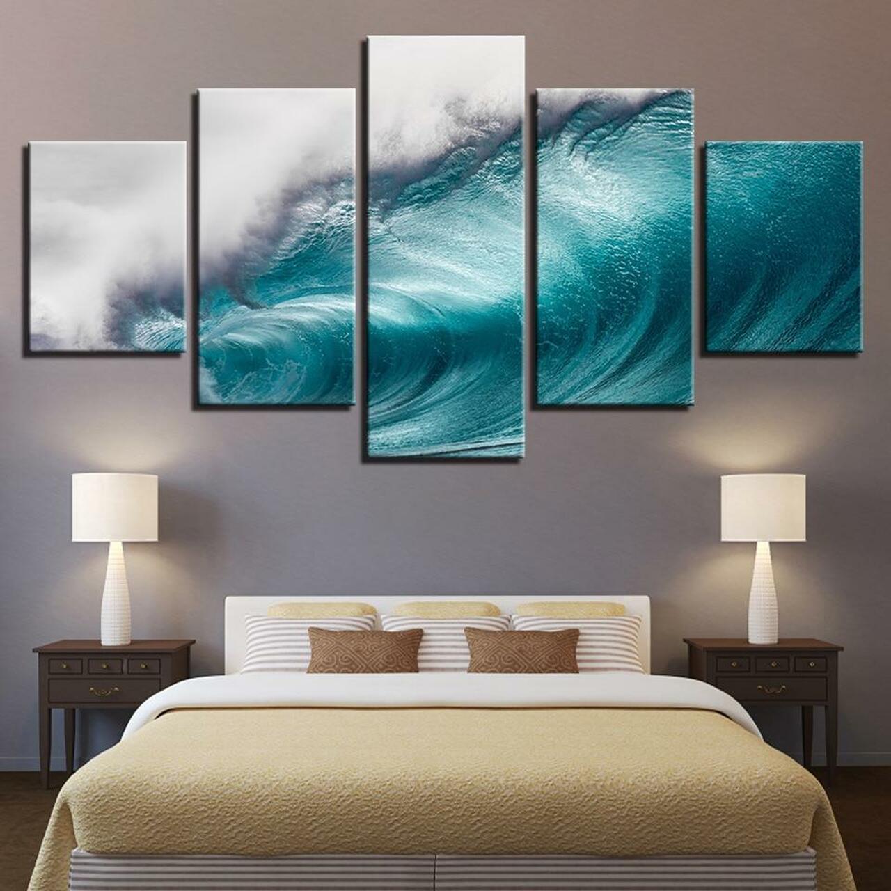 rolling waves 5 pices peinture sur toile impression sur toile toile art pour la dcoration intrieureylouu