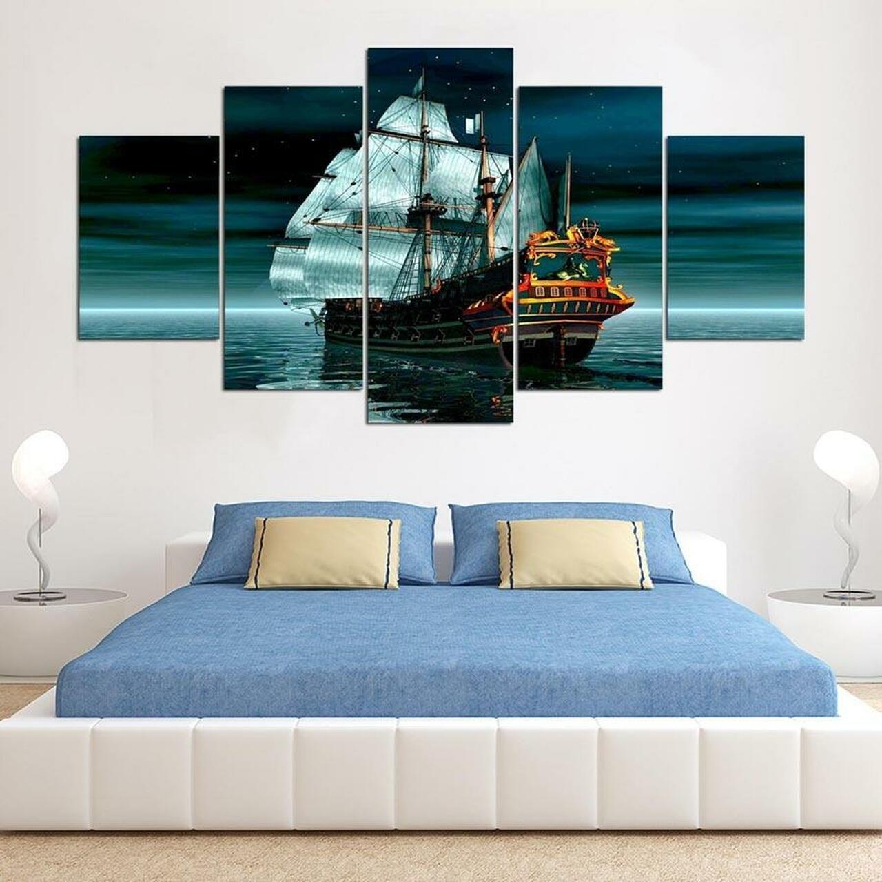 sailing ship 5 pices peinture sur toile impression sur toile toile art pour la dcoration intrieurey5rza