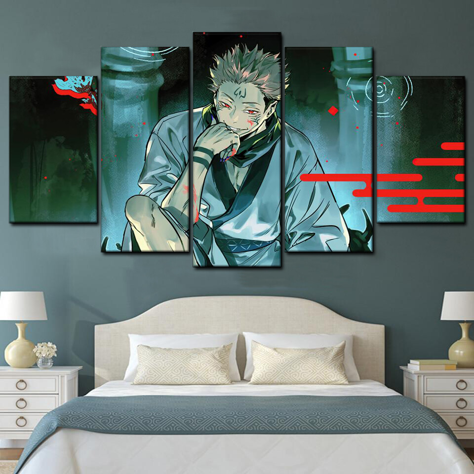 sakuna from jujutsu kaisen anime 5 pices peinture sur toile impression sur toile toile art pour la dcoration intrieureplnef