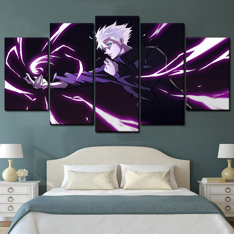 satoru gojo hollow purple from jujutsu kaisen anime 5 pices peinture sur toile impression sur toile toile art pour la dcoration intrieureedl6p