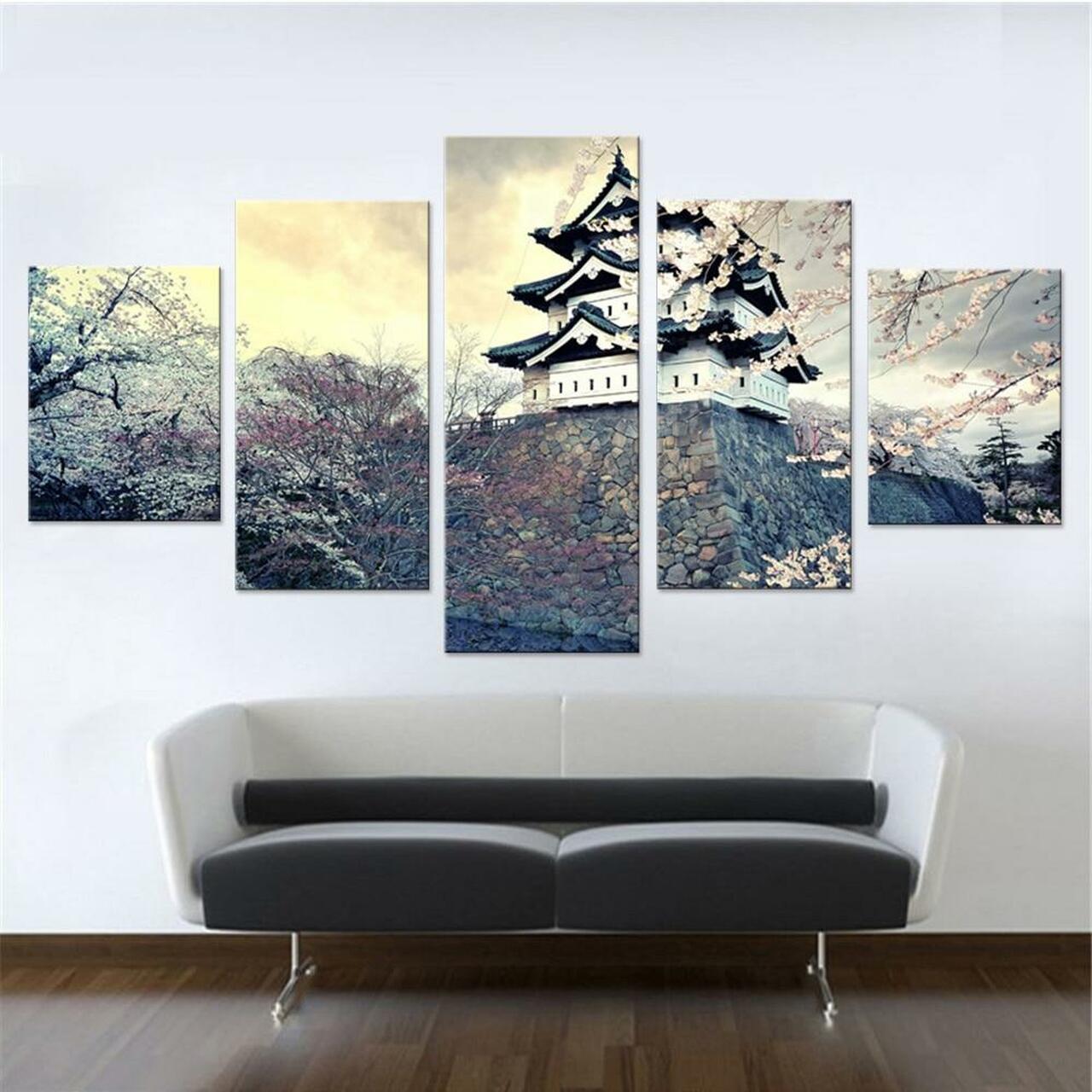 scenic view japan 5 pices peinture sur toile impression sur toile toile art pour la dcoration intrieurey0re8