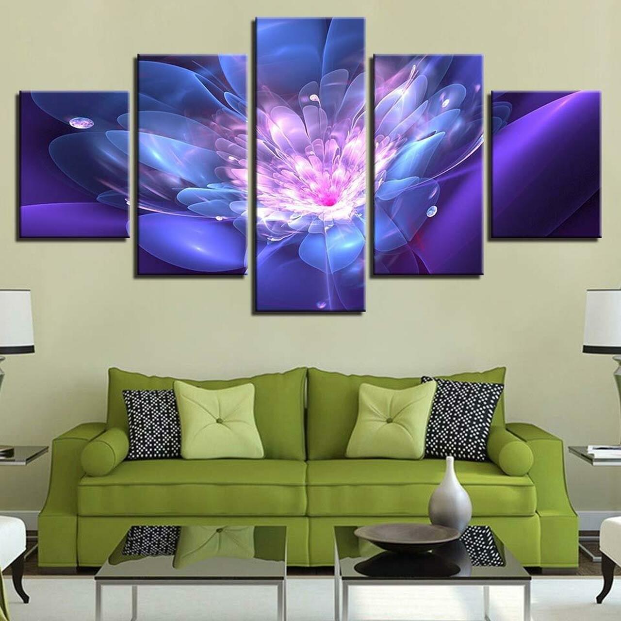 shades of purple 5 pices peinture sur toile impression sur toile toile art pour la dcoration