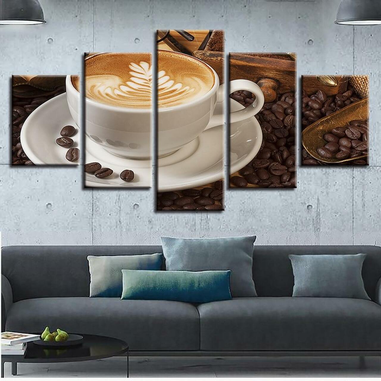 six coffee beans 5 pices peinture sur toile impression sur toile toile art pour la dcoration intrieuref6fd0