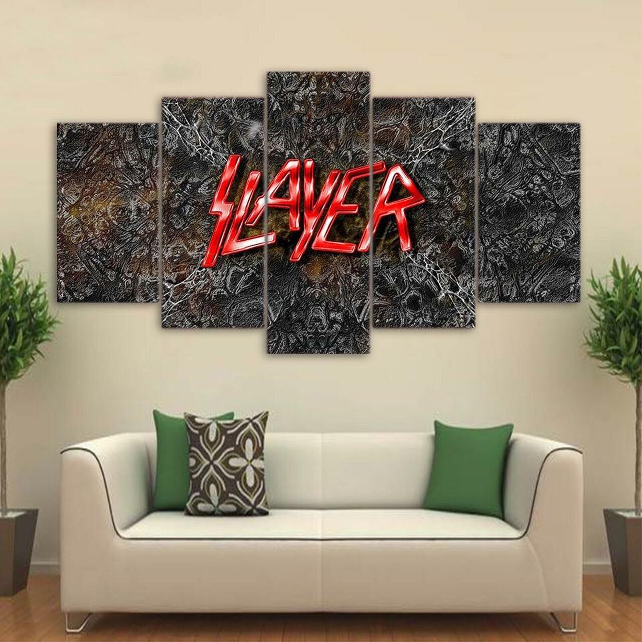 slayer rock metal band 5 pices peinture sur toile impression sur toile toile art pour la dcoration intrieureelkeu