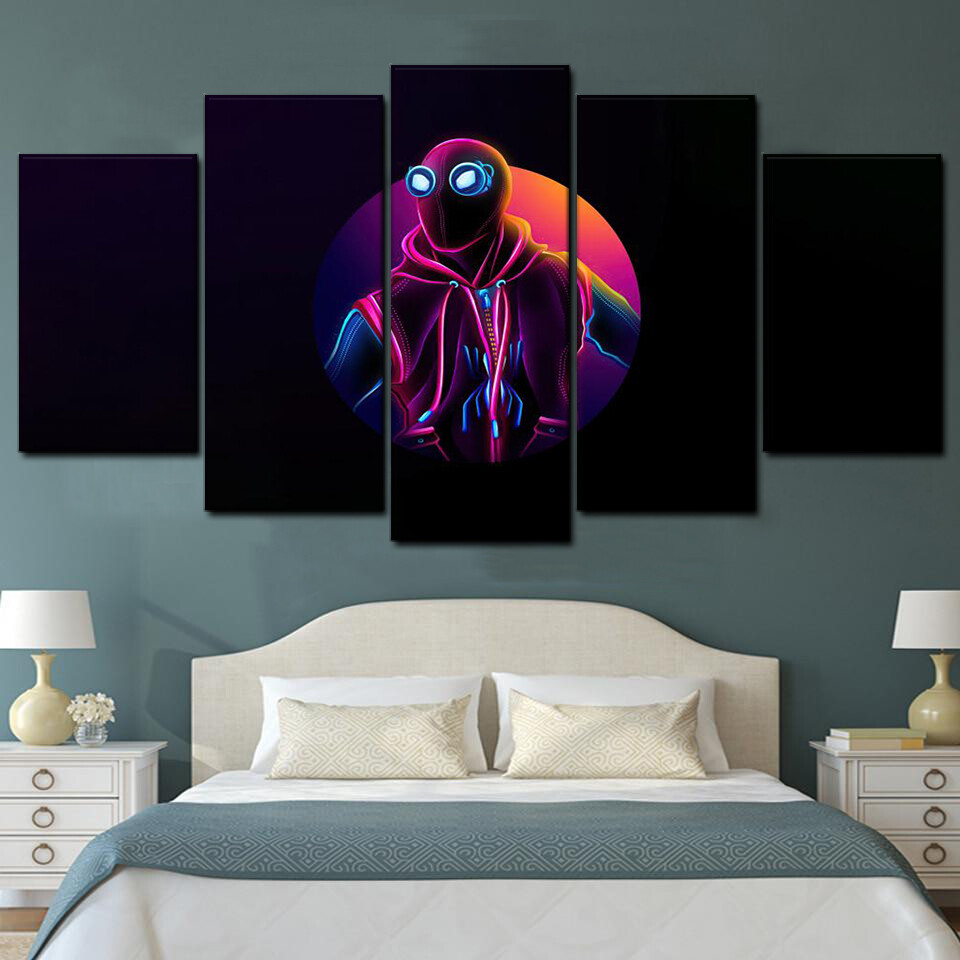 spider man homemade suit neon 5 pices peinture sur toile impression sur toile toile art pour la dcoration intrieurent86w
