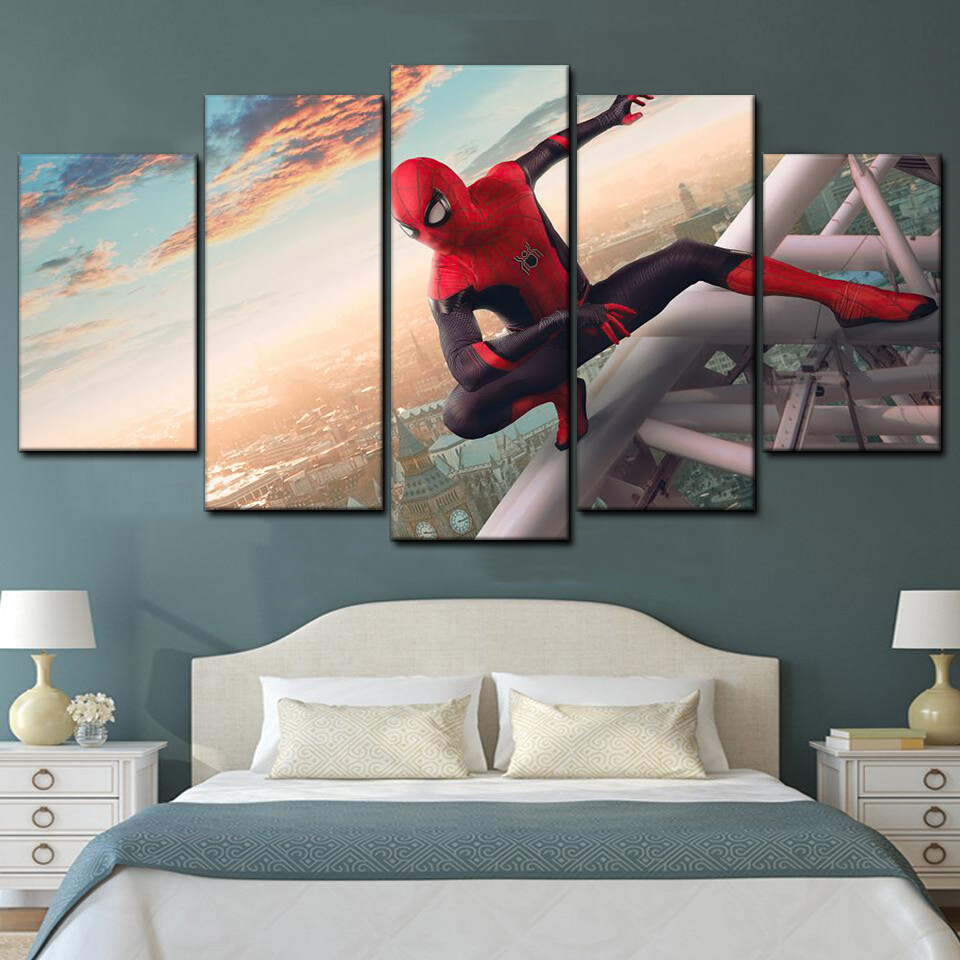spider man in london 5 pices peinture sur toile impression sur toile toile art pour la dcoration intrieureup80v