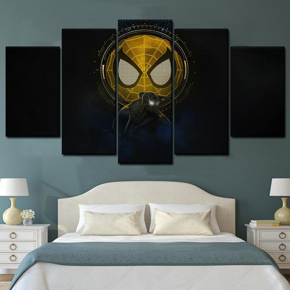 spider man no way home black and gold suit 5 pices peinture sur toile impression sur toile toile art pour la dcoration intrieuretsewd