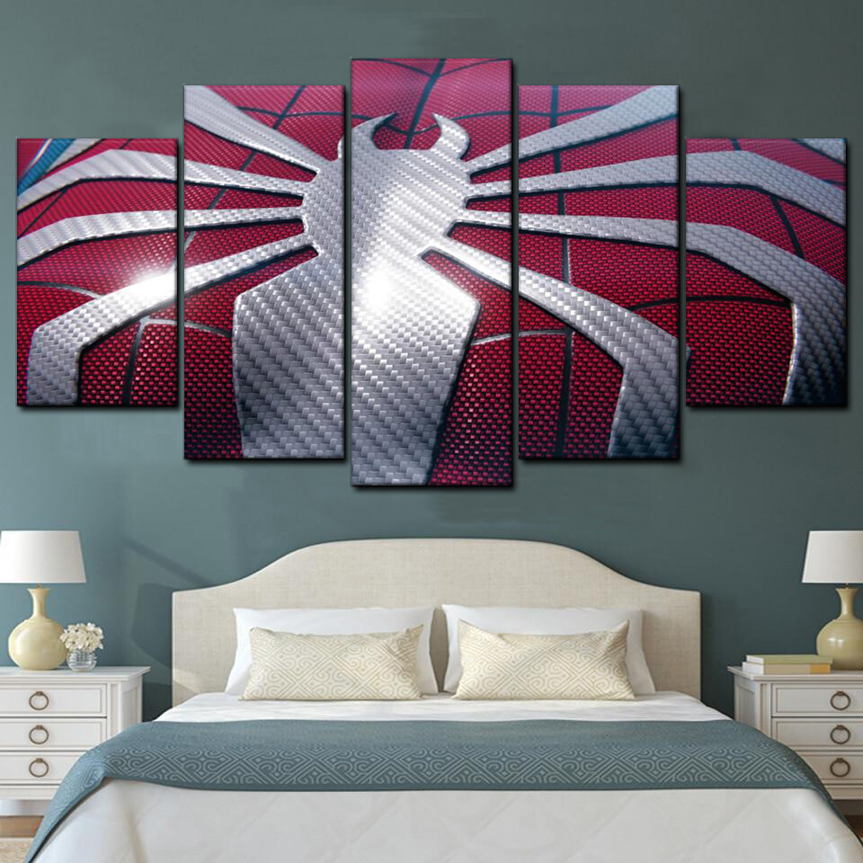 spider on red suit 5 pices peinture sur toile impression sur toile toile art pour la dcoration intrieurepdcyg
