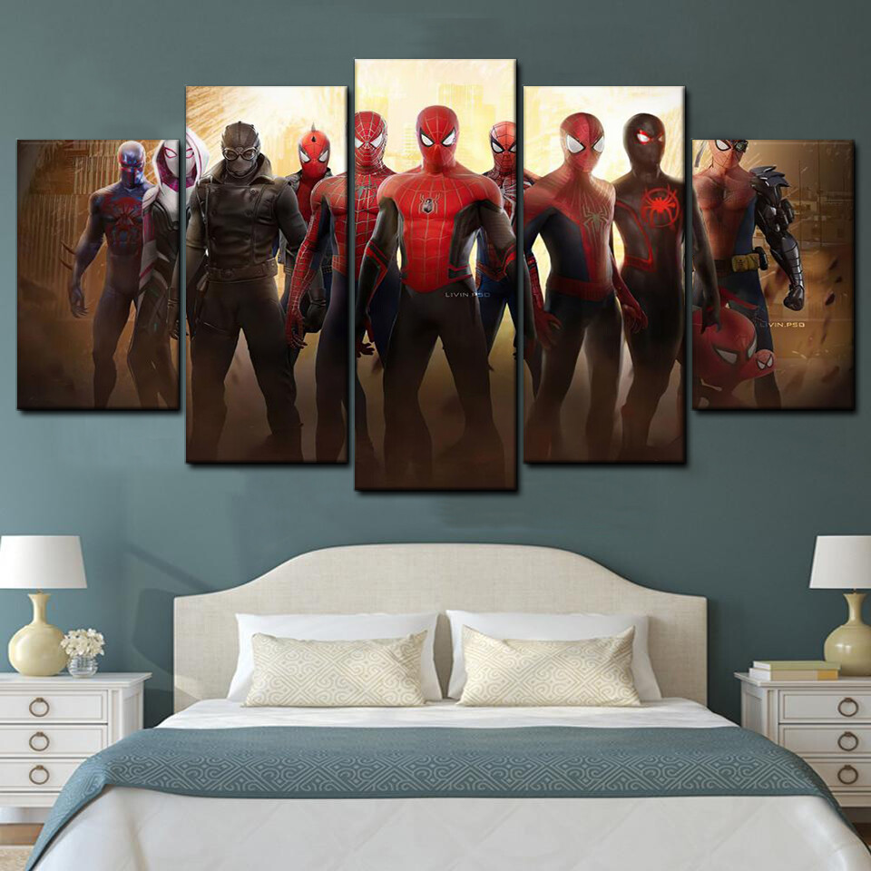 spider verse 5 pices peinture sur toile impression sur toile toile art pour la dcoration intrieuretybj6