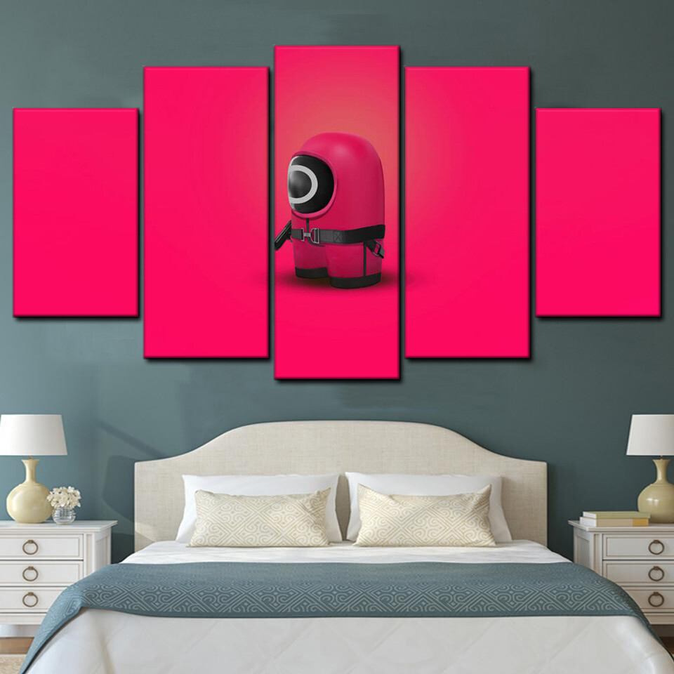 squid game among us 5 pices peinture sur toile impression sur toile toile art pour la dcoration intrieurelcbwo
