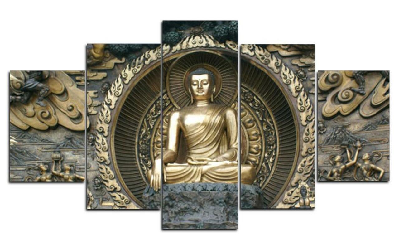 the buddha 5 pices peinture sur toile impression sur toile toile art pour la dcoration intrieurelyjtg