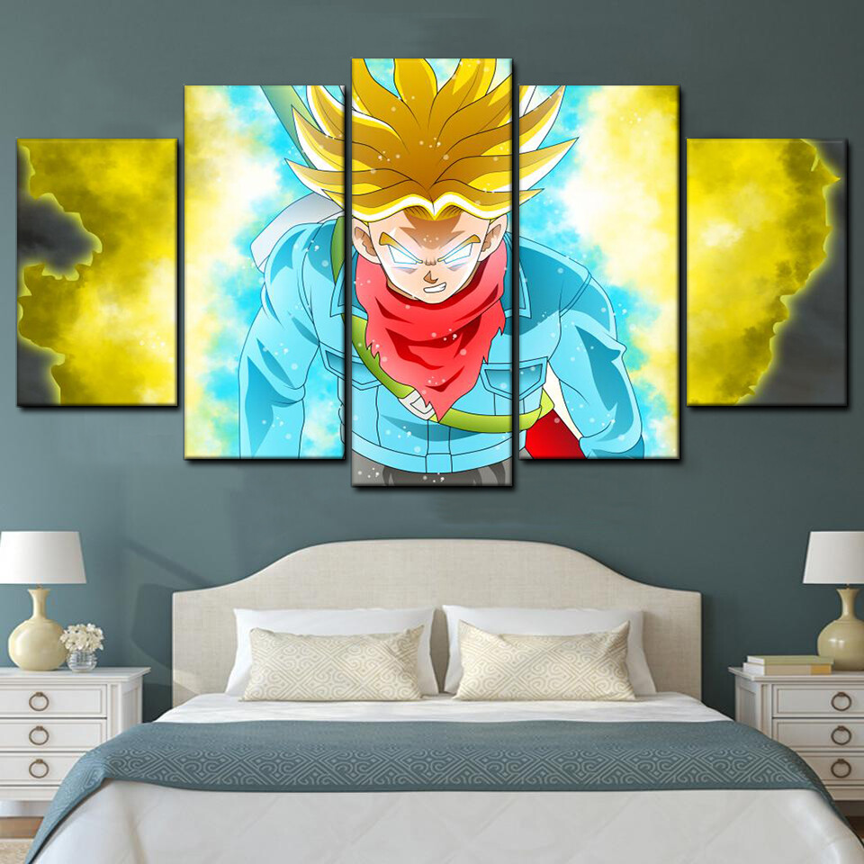 trunks super saiyan rage in dragon ball super anime 5 pices peinture sur toile impression sur toile toile art pour la dcoration intrieurewf8rk