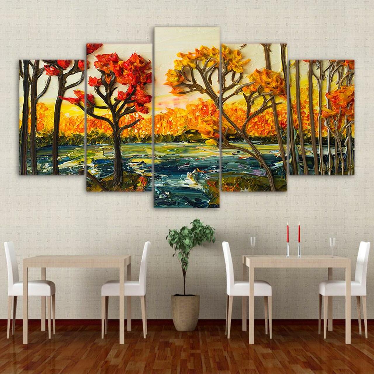 vibrant landscape 5 pices peinture sur toile impression sur toile toile art pour la dcoration intrieuremum6t