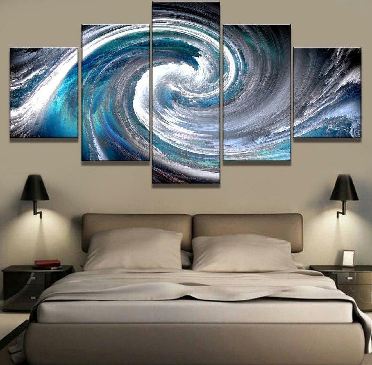 waves abstract 5 pices peinture sur toile impression sur toile toile art pour la dcoration intrieurewkklp