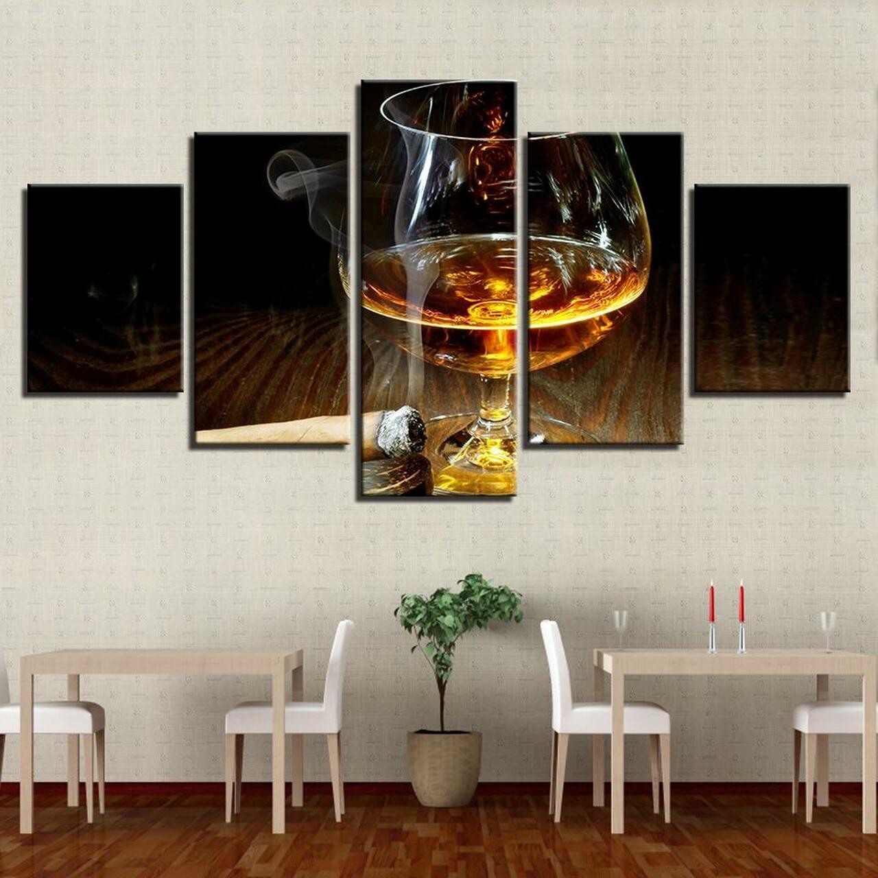 wine and cigar 5 pices peinture sur toile impression sur toile toile art pour la dcoration intrieurekro77