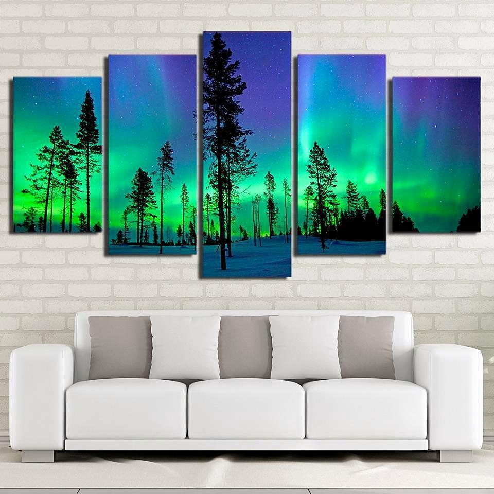 tableau aurora light space universe 5 pices impression sur toile peinture art pour la dcoration intrieure4c5ce