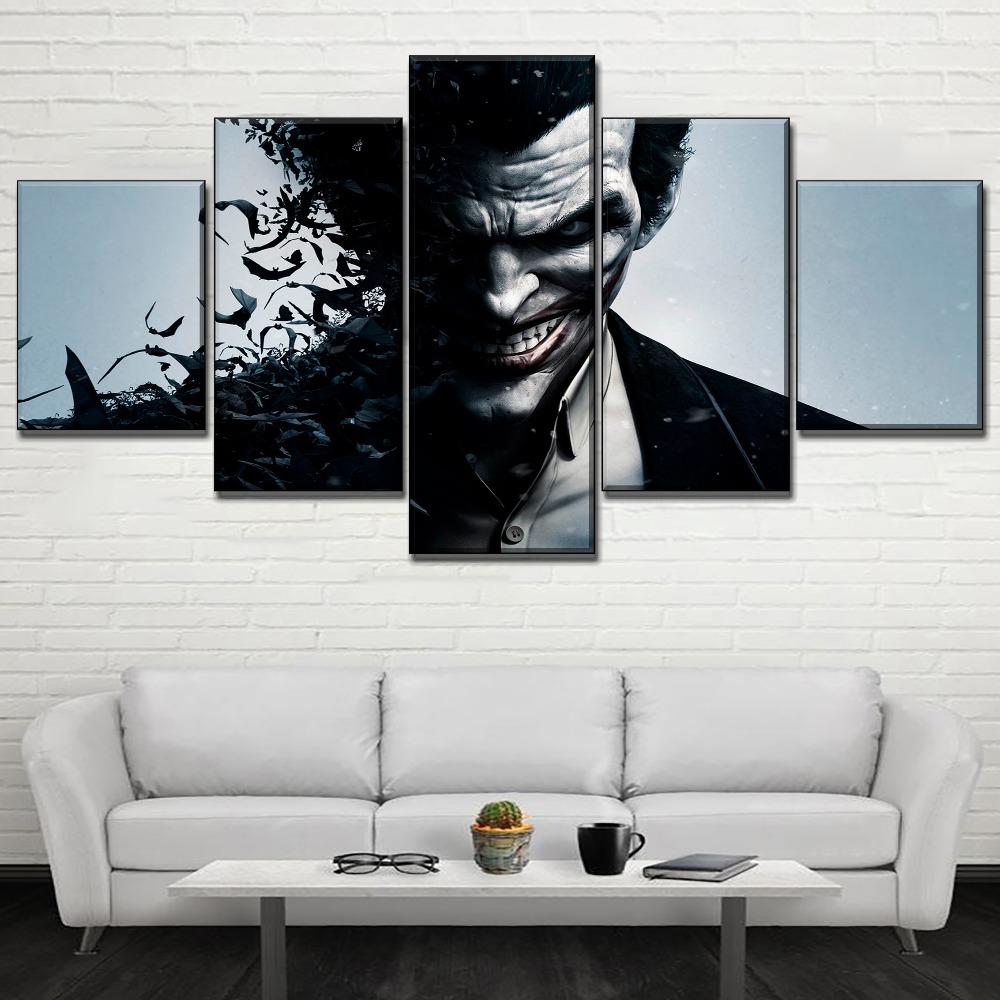 tableau batman arkham origins joker dc 5 pices impression sur toile peinture art pour la dcoration intrieurelkwct