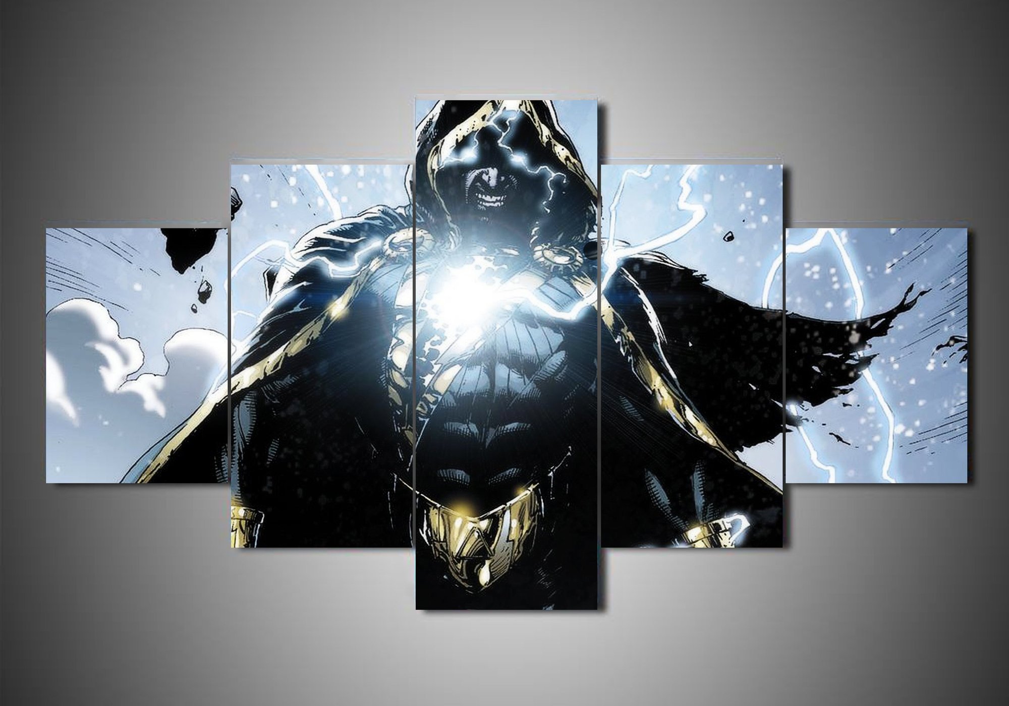 tableau black adam 4 dc 5 pices impression sur toile peinture art pour la dcoration