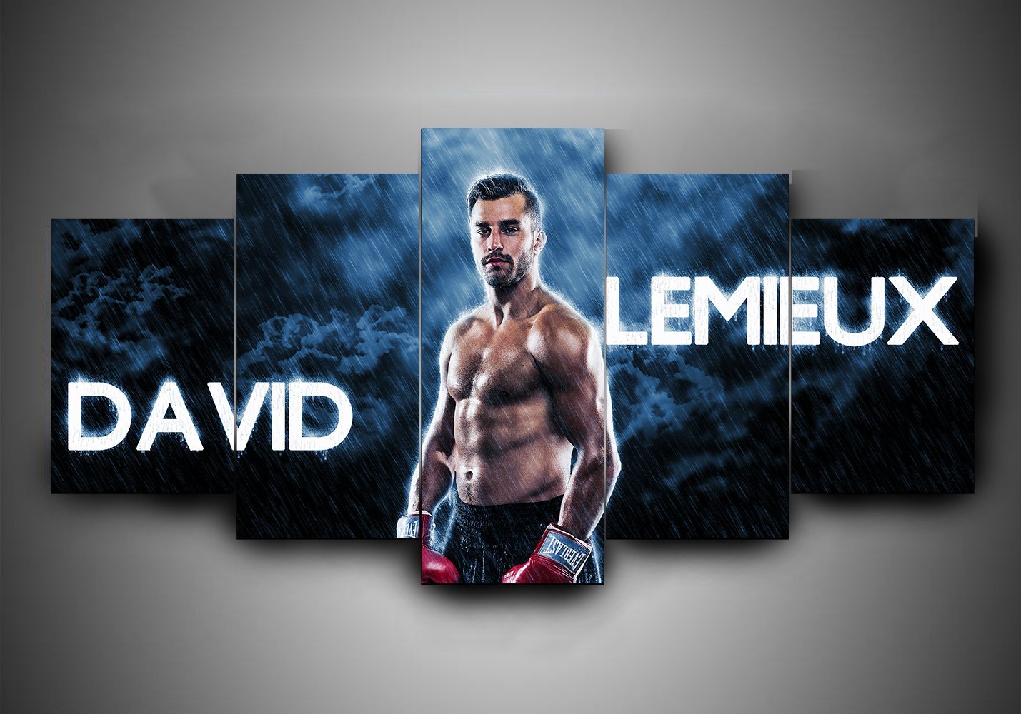 tableau boxing david lemieux sport 5 pices impression sur toile peinture art pour la dcoration intrieure6udap