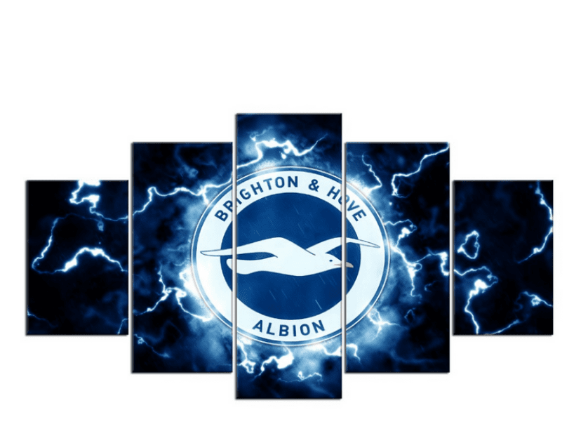 tableau brighton hove albion fc thunder logo soccer 5 pices impression sur toile peinture art pour la dcoration intrieureauo5u