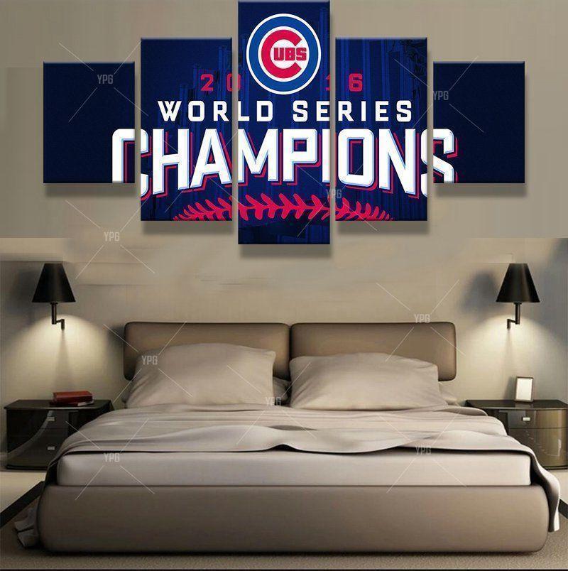 tableau chicago cubs baseball champion sport 5 pices impression sur toile peinture art pour la dcoration intrieurep8i9g