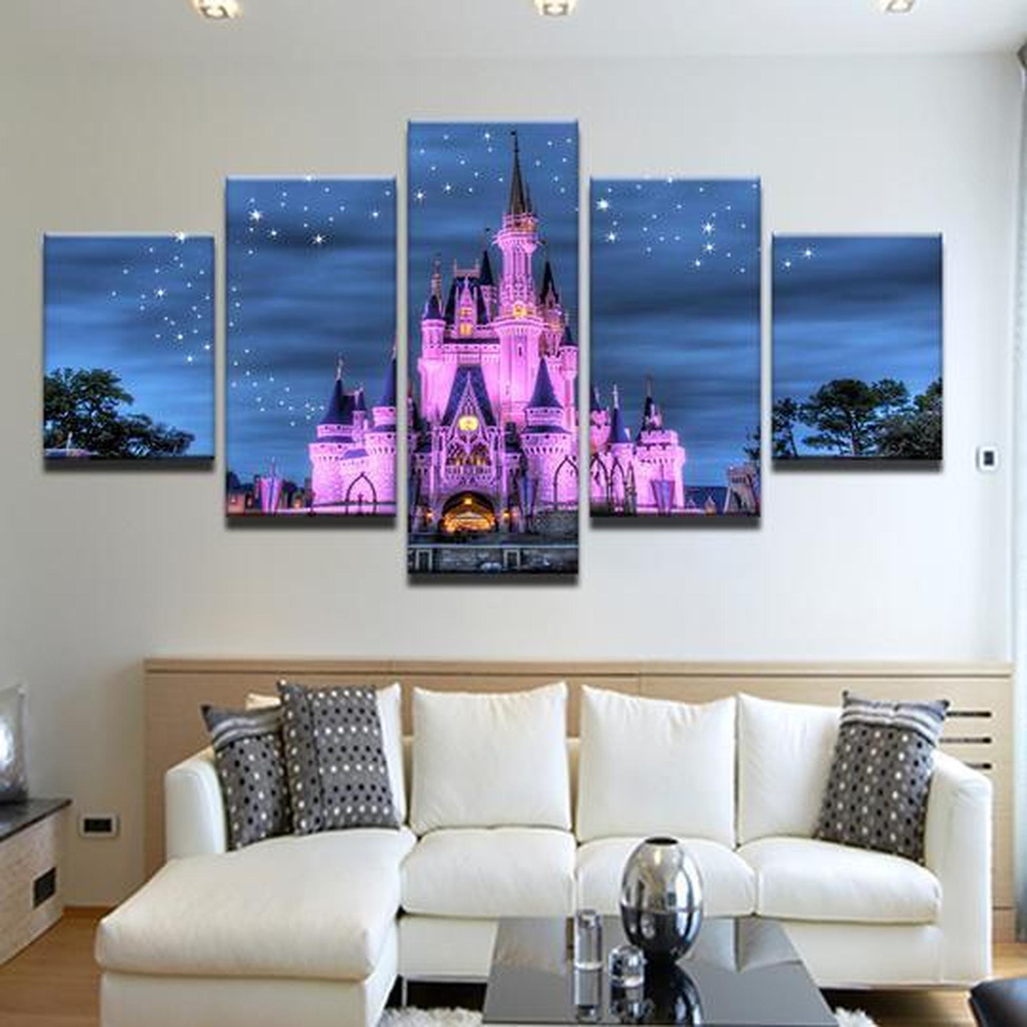 tableau cinderella castle disney world magic kingdom disney 5 pices impression sur toile peinture art pour la dcoration intrieure7p6ec