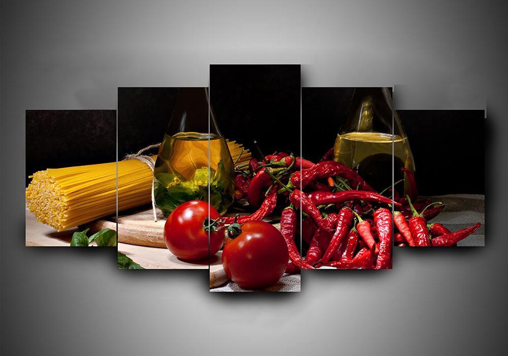 tableau cooking 3 kitchen 5 pices impression sur toile peinture art pour la dcoration intrieureqgtf2