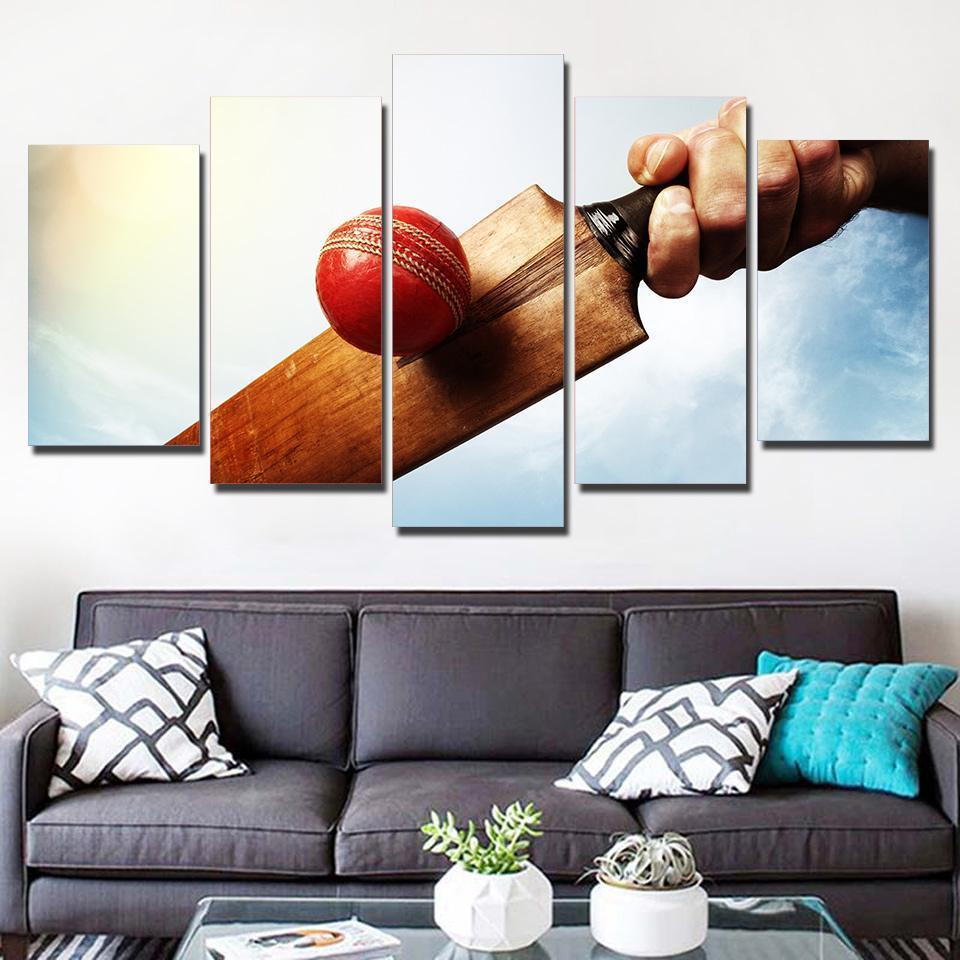 tableau cricket sport 5 pices impression sur toile peinture art pour la dcoration intrieureordt9