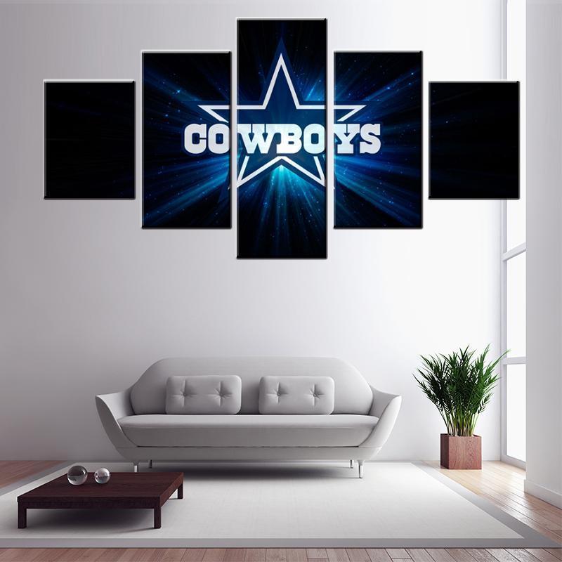 tableau dallas cowboys logo poster football 5 pices impression sur toile peinture art pour la dcoration