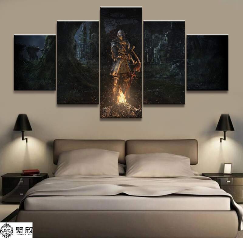 tableau dark souls swordsman 2 gaming 5 pices impression sur toile peinture art pour la dcoration