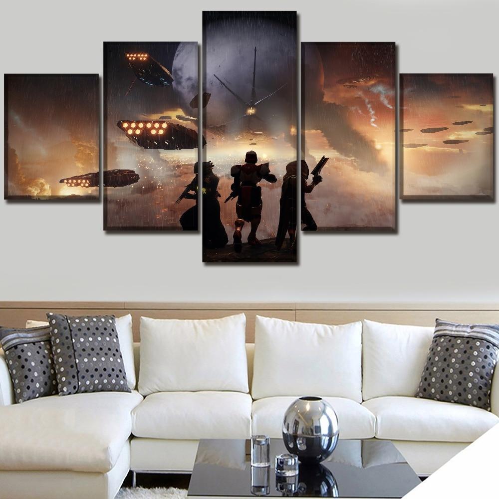 tableau destiny 2 at universe game 5 pices impression sur toile peinture art pour la dcoration intrieurevfm36