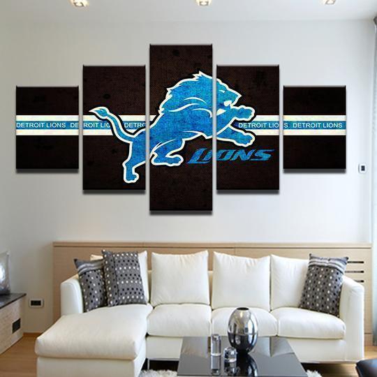 tableau detroit lions 5 sport 5 pices impression sur toile peinture art pour la dcoration intrieurea28hb