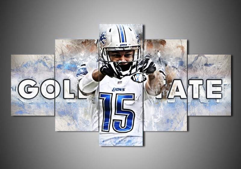 tableau detroit lions golden tate sport 5 pices impression sur toile peinture art pour la dcoration