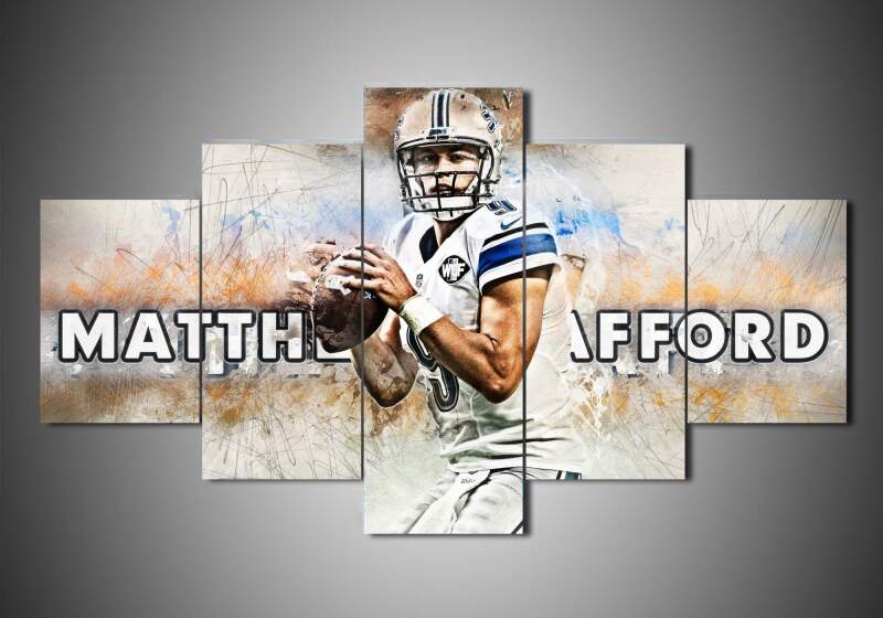 tableau detroit lions matthew stafford sport 5 pices impression sur toile peinture art pour la dcoration