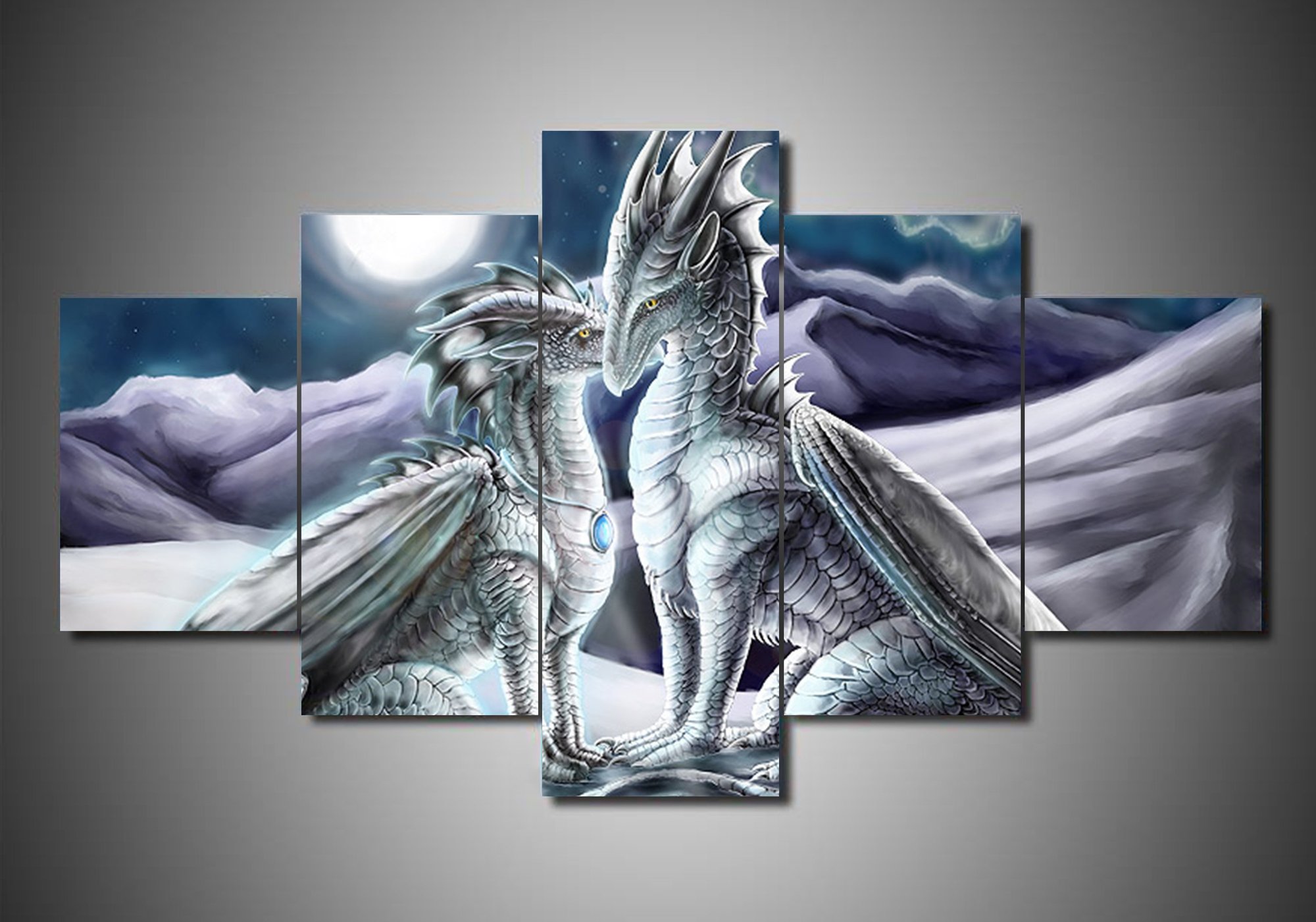 tableau dragon 6 abstract animal 5 pices impression sur toile peinture art pour la dcoration intrieureqpnnt