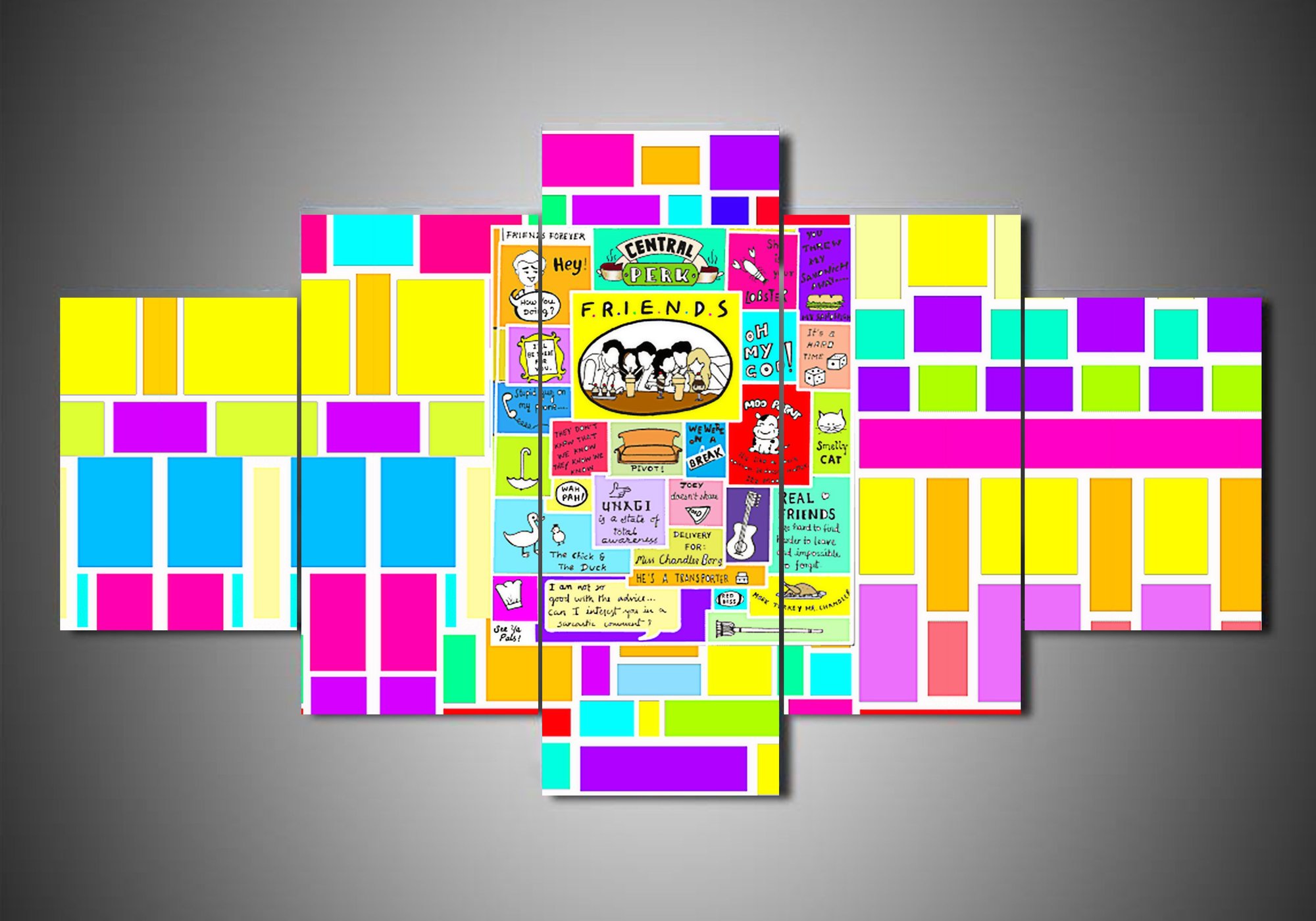 tableau friends 3 music 5 pices impression sur toile peinture art pour la dcoration intrieurew0jwc