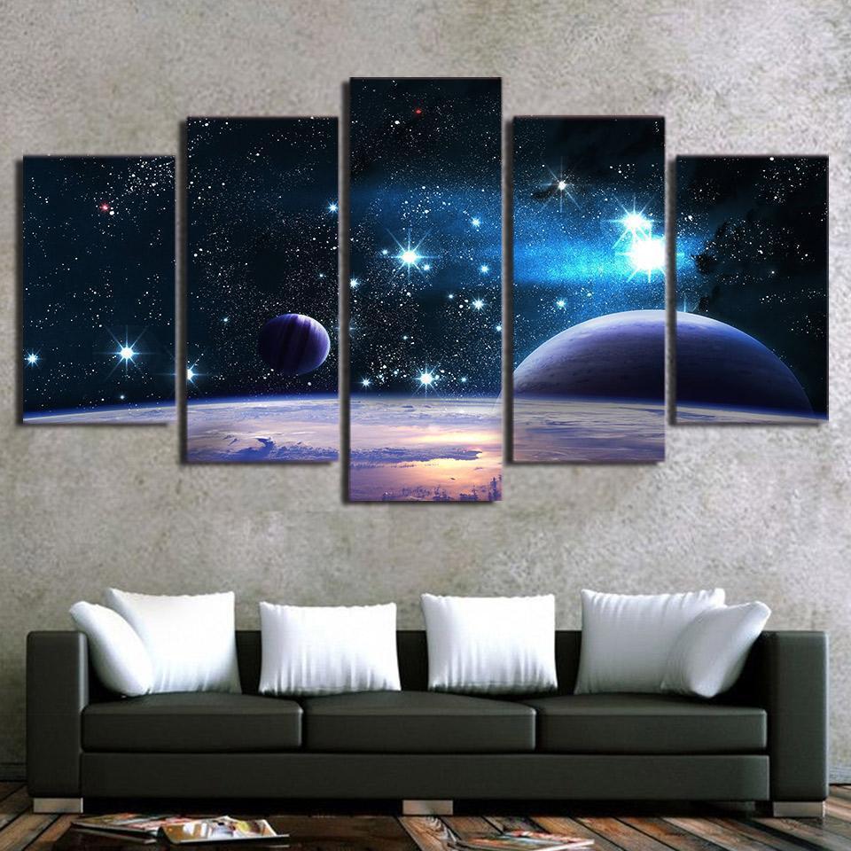tableau galaxy starry sky space universe 5 pices impression sur toile peinture art pour la dcoration intrieure99dnd
