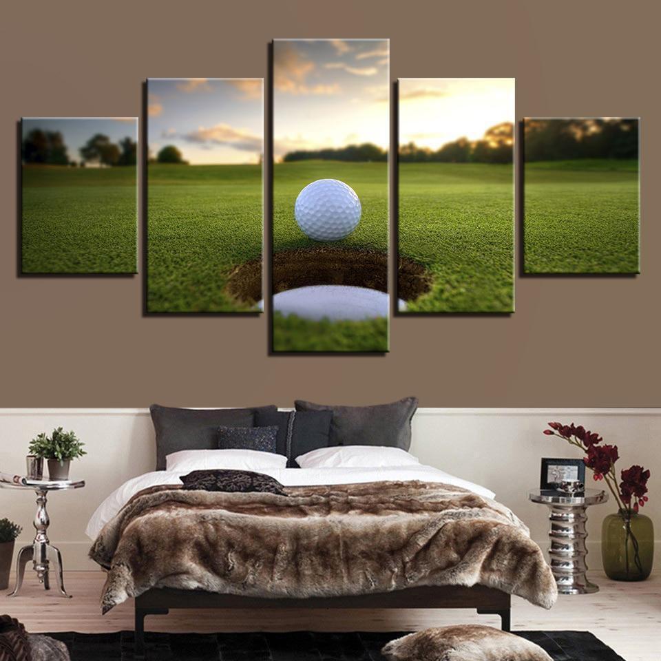 tableau golf gimme putt sport 5 pices impression sur toile peinture art pour la dcoration intrieureihecd