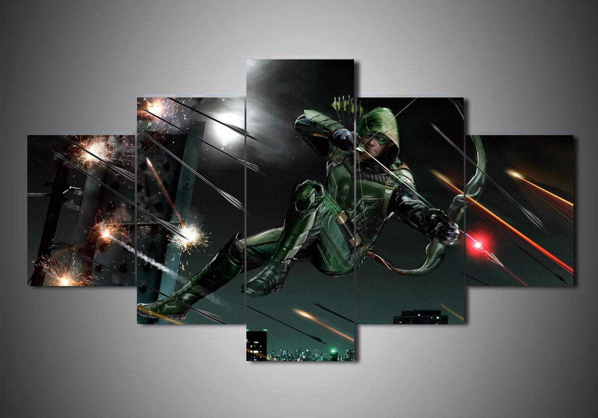 tableau green arrow 1 dc 5 pices impression sur toile peinture art pour la dcoration