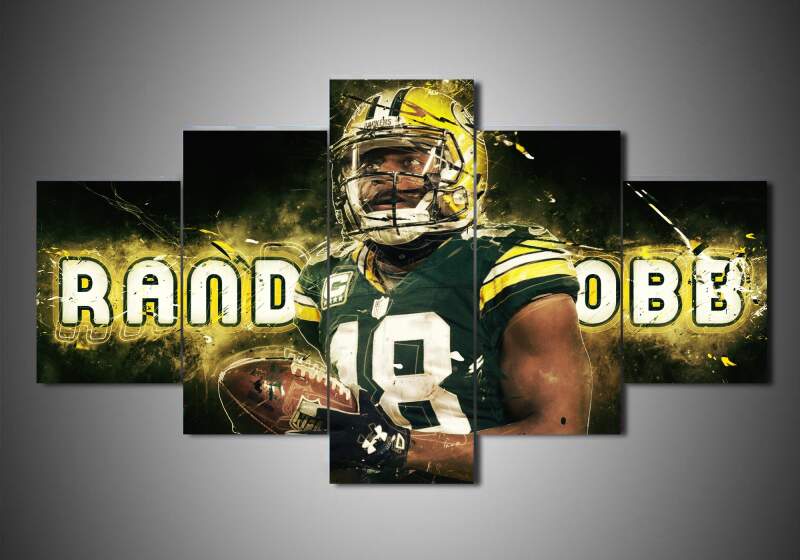 tableau green bay packers randall cobb sport 5 pices impression sur toile peinture art pour la dcoration