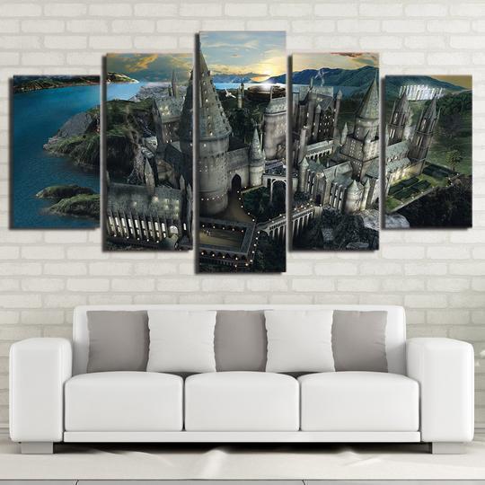 tableau harry potter hogwarts castle 2 movie 5 pices impression sur toile peinture art pour la dcoration intrieure58ek0