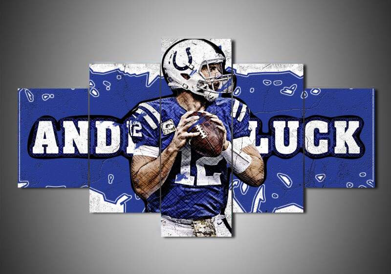 tableau indianapolis colts andrew luck sport 5 pices impression sur toile peinture art pour la dcoration