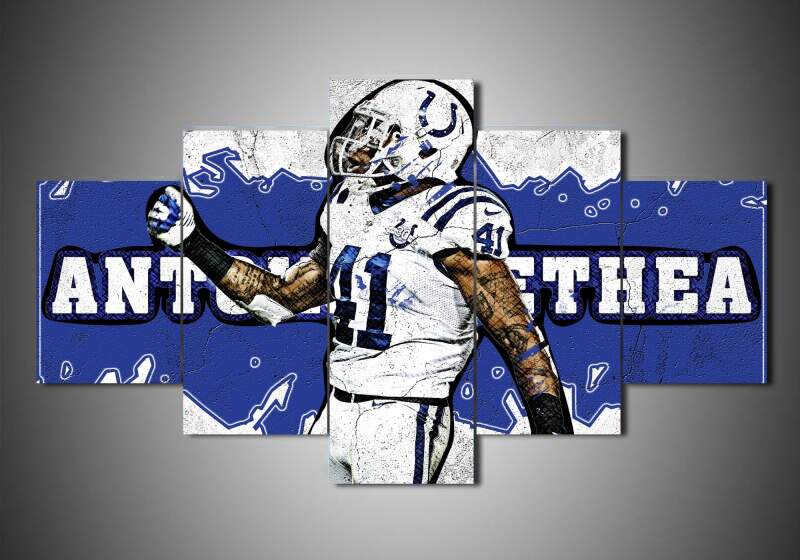 tableau indianapolis colts antoine bethea sport 5 pices impression sur toile peinture art pour la dcoration intrieureohbb4