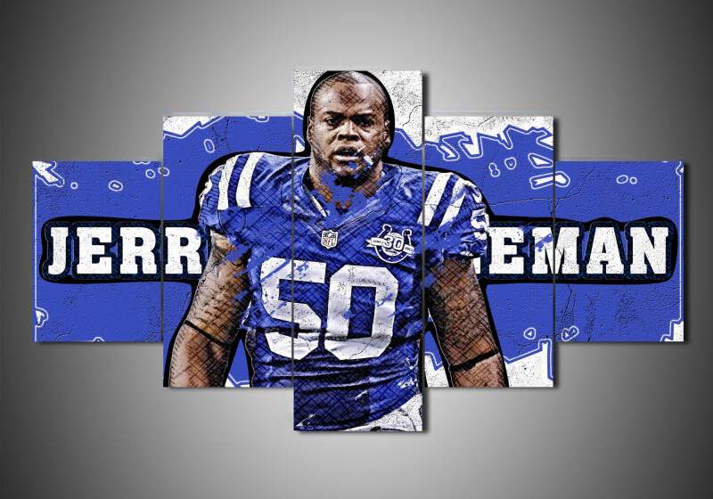 tableau indianapolis colts jerrell freeman sport 5 pices impression sur toile peinture art pour la dcoration intrieuremou6q