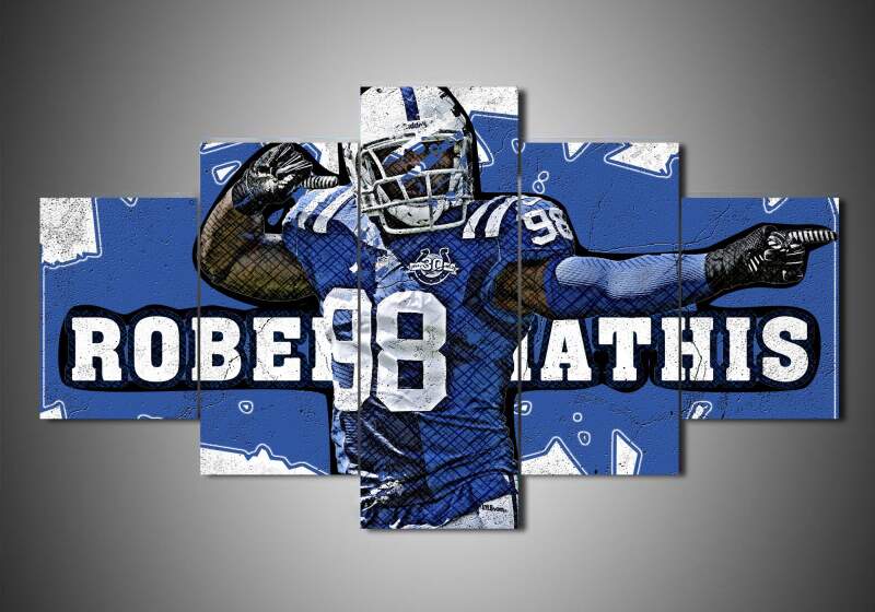 tableau indianapolis colts robert mathis sport 5 pices impression sur toile peinture art pour la dcoration intrieureak3gq