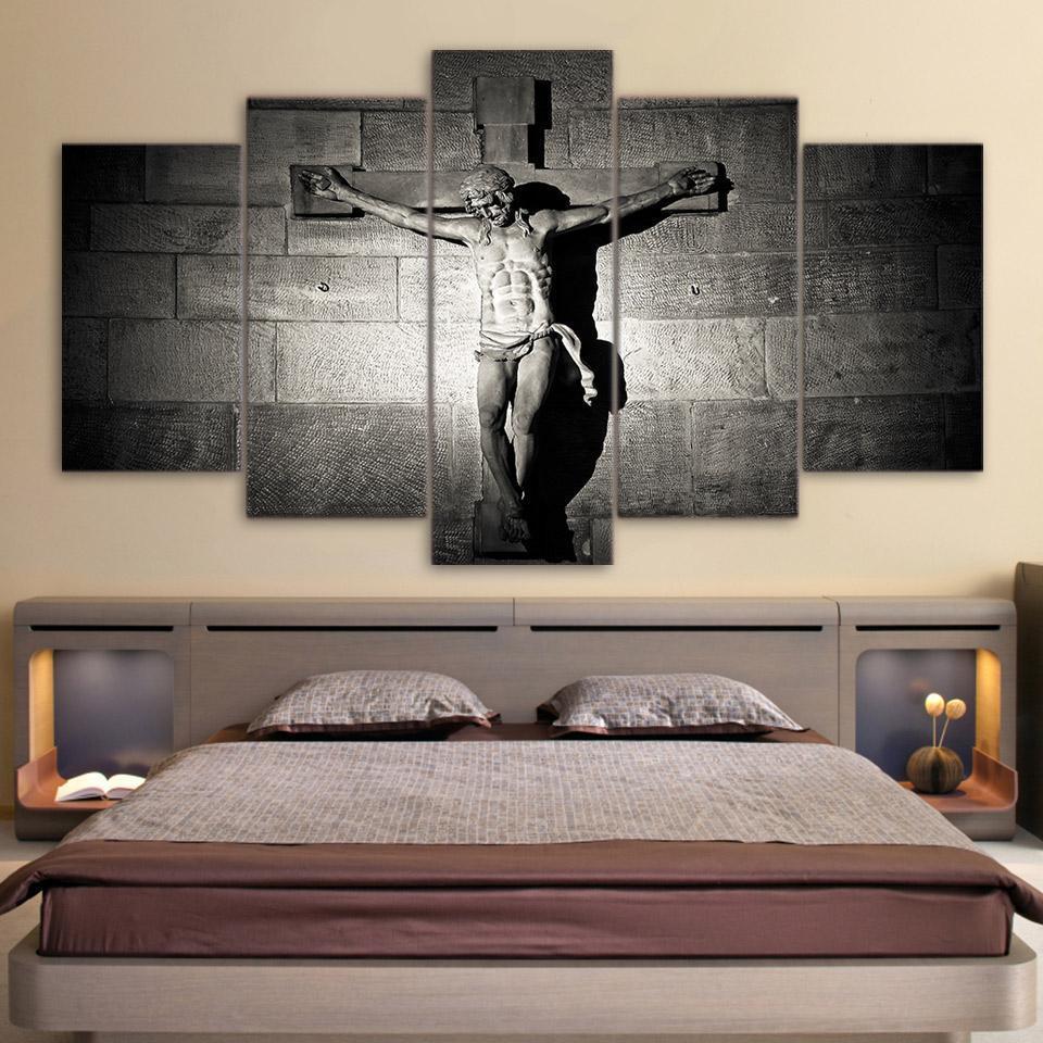 tableau jesus on cross 5 pices impression sur toile peinture art pour la dcoration intrieureecovf