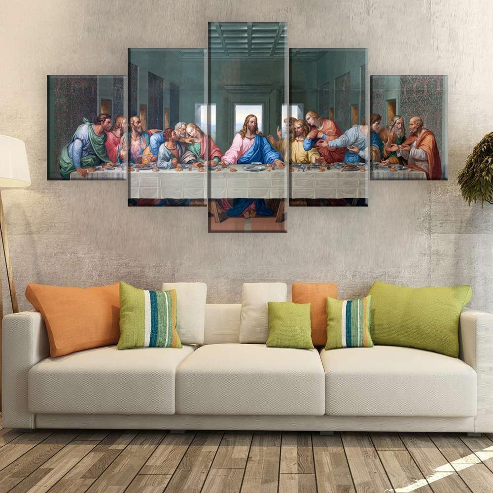 tableau jesus the last supper 5 5 pices impression sur toile peinture art pour la dcoration intrieurejmv1t